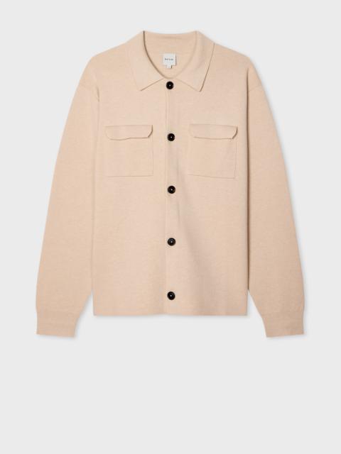 Paul Smith Beige Merino-Cotton Patch-Pocket Cardigan