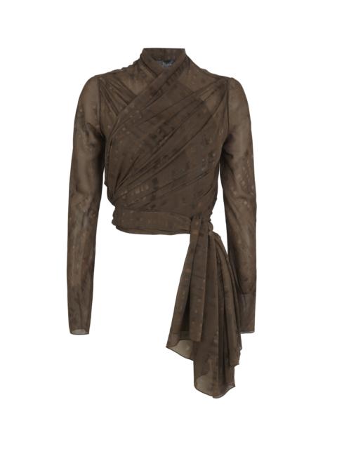 cortana Silk-Blend Sheer Mire Jacket print