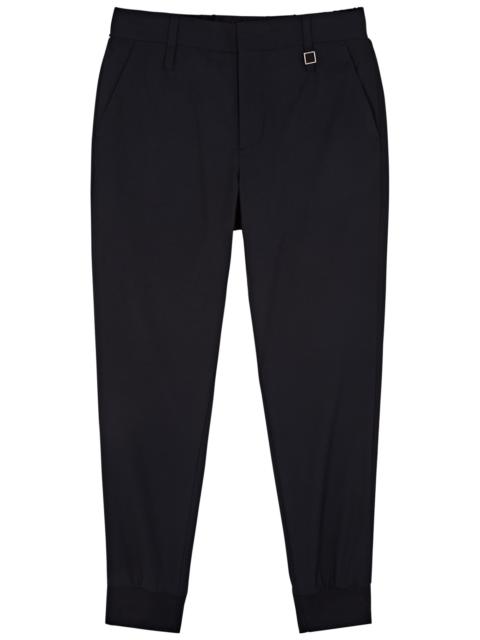 Slim-leg wool-blend trousers