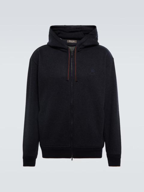 Zipped cashmere-blend hoodie