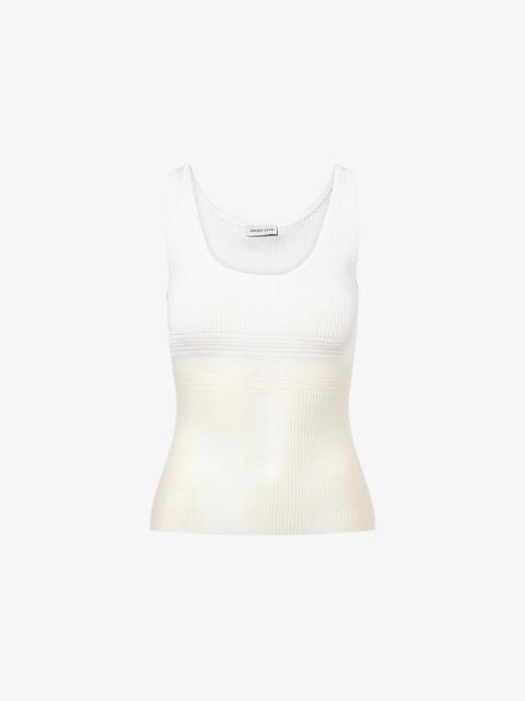 GRACE LING Evanescent Scoop-Neck Sheer-Knit Tank Top