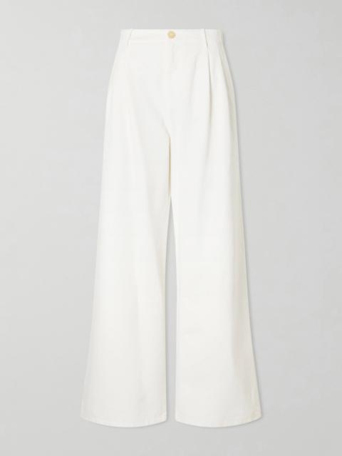 Jil Sander Pleated Cotton-twill Wide-leg Pants
