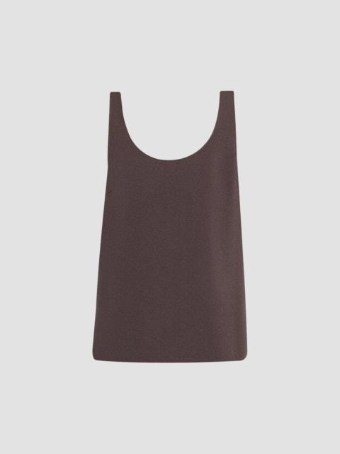 Theory Women's Scoopneck Pebbled-Crepe Tank - Cacao
