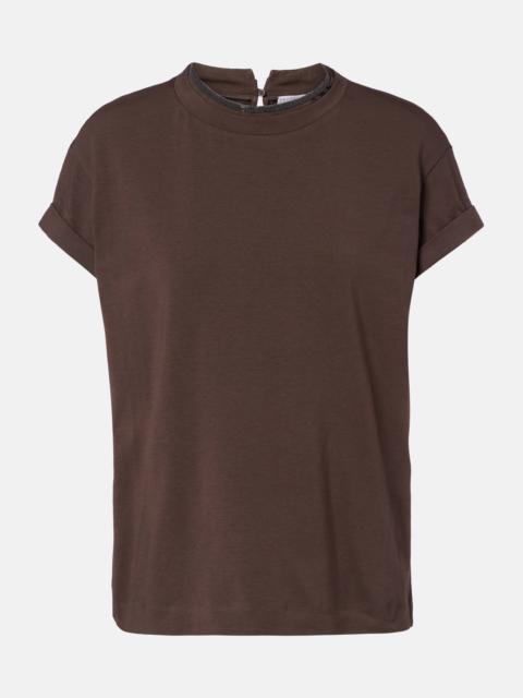 Brunello Cucinelli Monili cotton-blend T-shirt