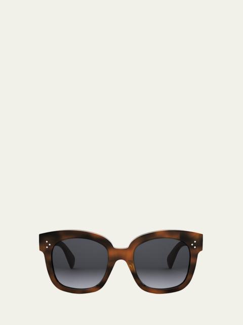 CELINE 3 Dots Havana Acetate Square Sunglasses