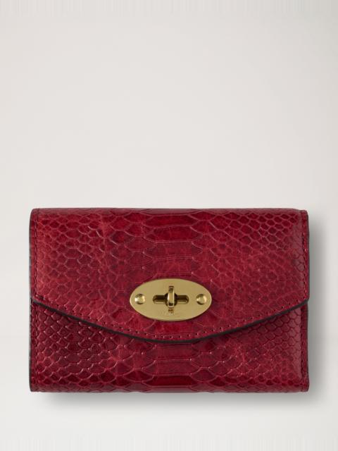 Mulberry Darley Folded Multi-Card Wallet Apple Red Waxed Snake Print