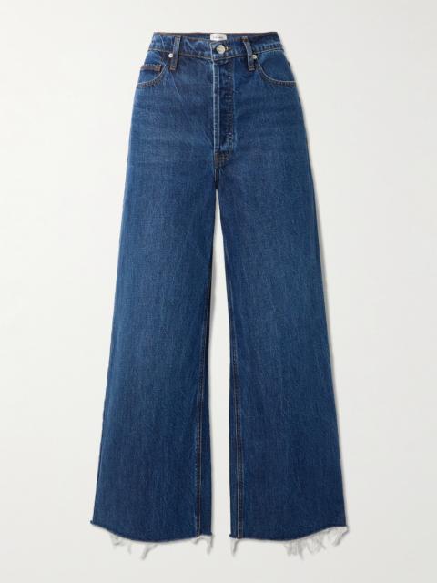 FRAME Le Low Baggy Distressed High-rise Wide-leg Organic Jeans