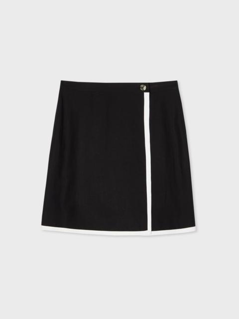 Women's Black Linen Wrap Skirt
