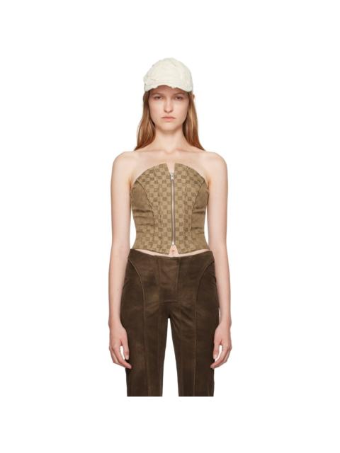 MISBHV Beige Jacquard Monogram Top