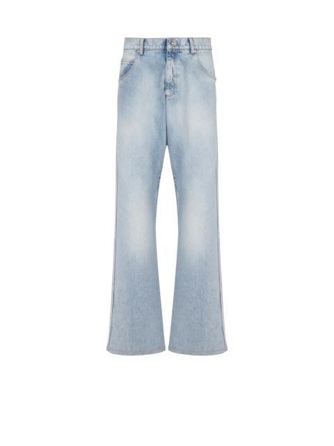 Cotton wide-leg jeans