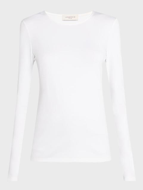 Lafayette 148 New York Scoop-Neck Stretch Cotton T-Shirt
