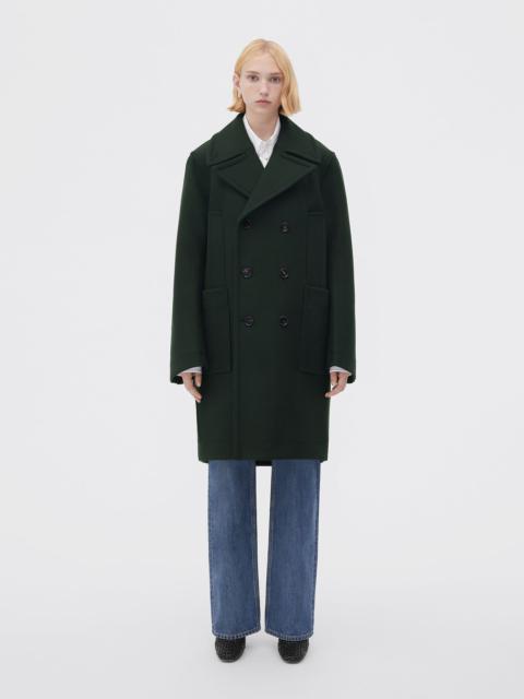 Curved Shape Felted Wool Coat