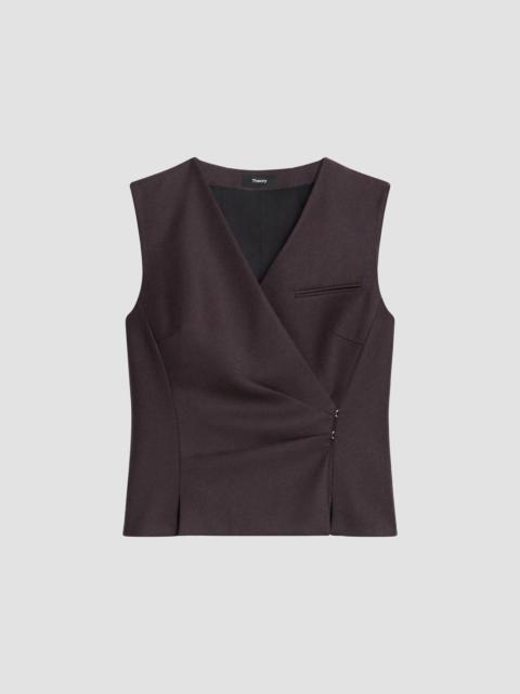 Theory Women's Shrunken Wrap Vest - Cacao