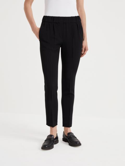 Brunello Cucinelli Silk and acetate crêpe cady tailored jogger trousers