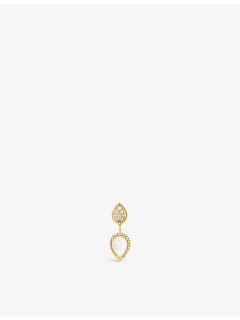 Boucheron Serpent Bohème 18ct yellow-gold, 0.16ct diamond and mother-of-pearl single earring