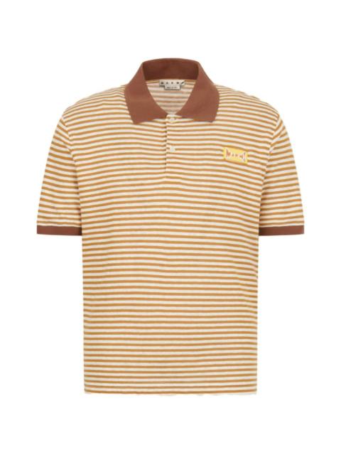 Marni striped contrast polo shirt
