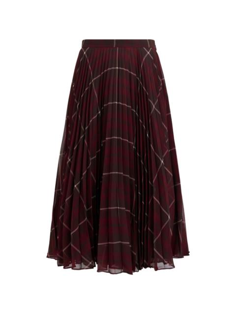 Max Mara check-pattern pleated skirt