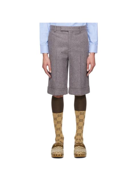 GUCCI Straight-Leg Wool-Blend Felt Suit Shorts