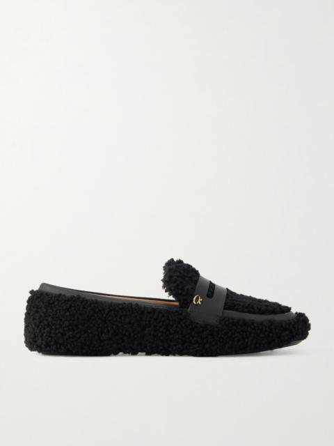 Gianvito Rossi Leather-trimmed Shearling Loafers