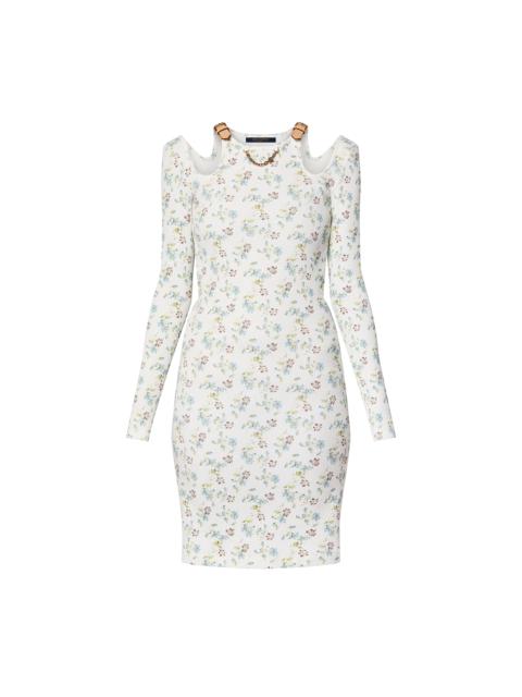 Louis Vuitton Floral Print Eyelet Strap Dress