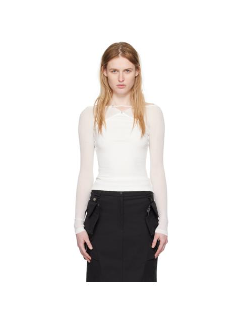 Dion Lee White Pierced Long Sleeve T-Shirt