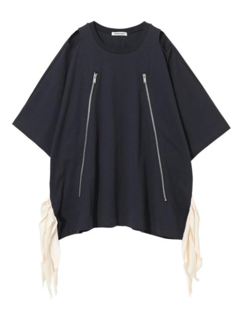 UNDERCOVER zipper-embellishment tie-detail t-shirt