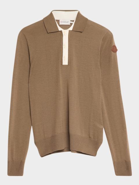 Moncler Long-Sleeve Polo Shirt
