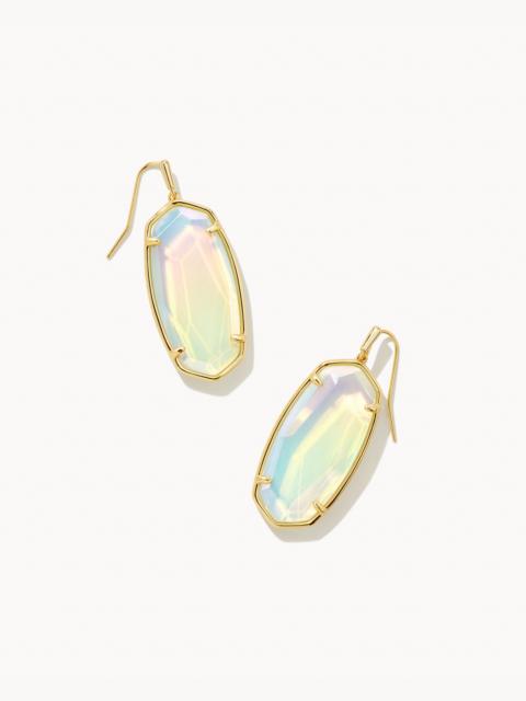 KENDRA SCOTT Faceted Gold Elle Drop Earrings in Iridescent Opalite Illusion