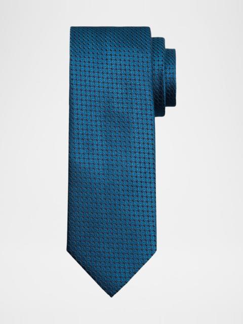 Canali Men & apos;s Geometric Silk Jacquard Tie