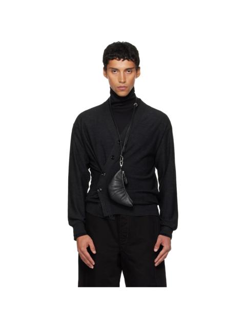 Lemaire Gray Relaxed Twisted Cardigan