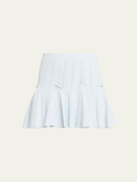 LoveShackFancy Meryl Rib Pointelle Mini Skirt