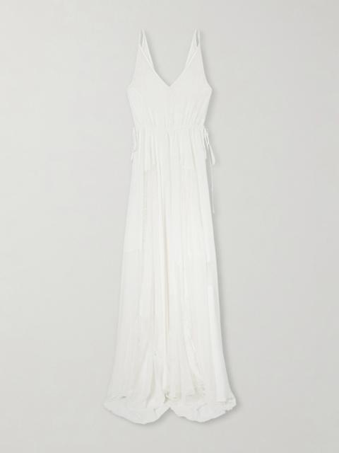 HEIRLOME Josephine Lace-trimmed Silk-georgette Maxi Dress