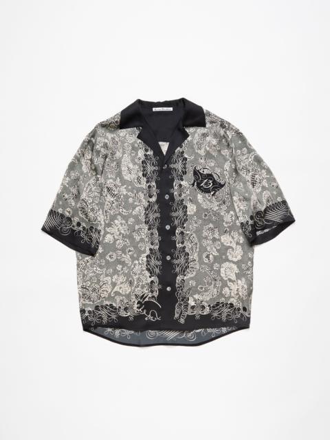 Acne Studios Print button-up shirt - Black/Ecru