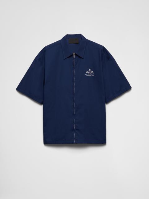 Short-sleeved technical cotton shirt