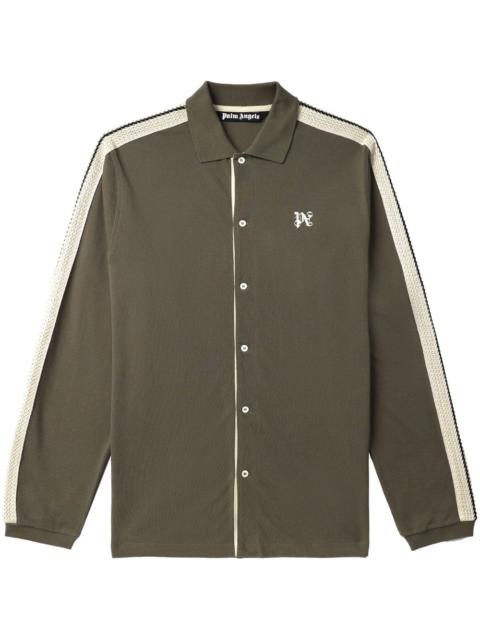 monogram-embroidered cotton shirt