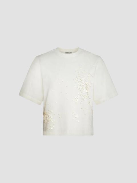 DEREK LAM 10 CROSBY Women's Luke Paillette Heavyweight Jersey T-Shirt - White