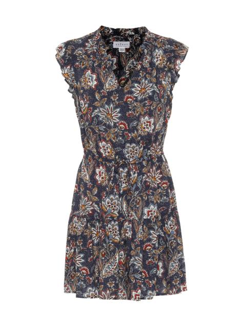velvet Paloma floral minidress