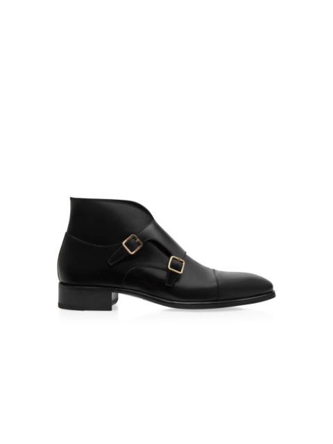 TOM FORD BURNISHED LEATHER ELKAN MONK STRAP BOOT