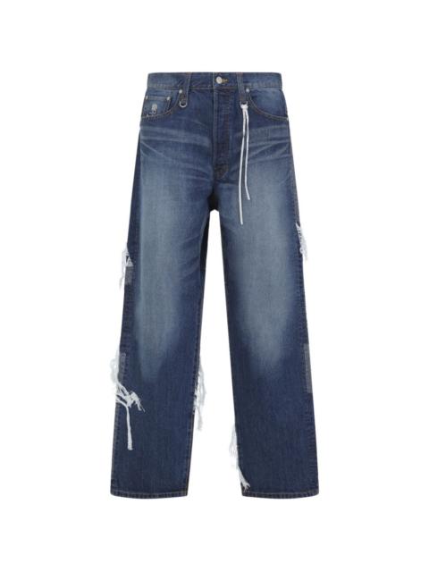 MASTERMIND WORLD patchwork distressed jeans