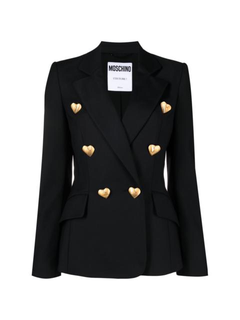 heart-button double-breasted blazer