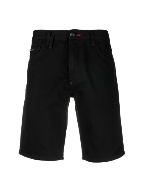 PHILIPP PLEIN straight-leg denim shorts