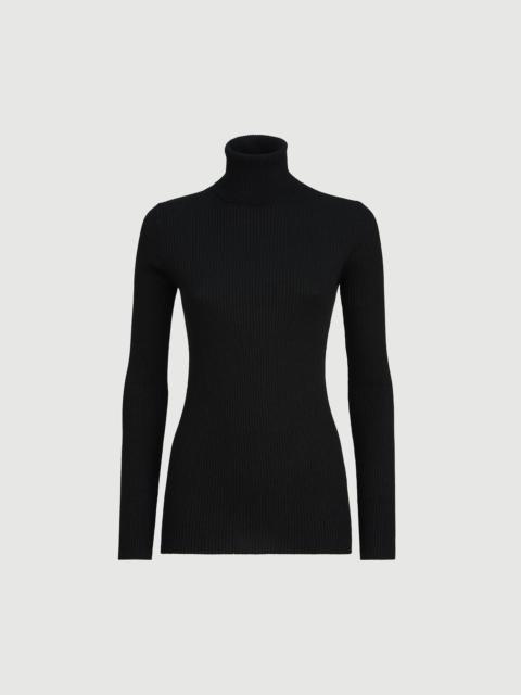 Brunello Cucinelli Lightweight turtleneck sweater in sparkling cashmere and silk rib knit