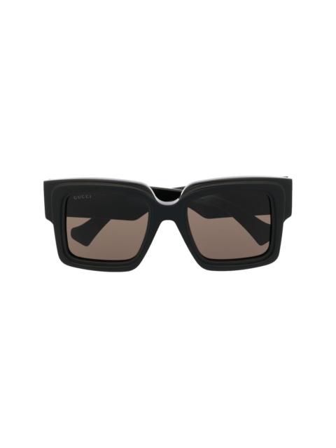 GUCCI logo-plaque square-frame sunglasses