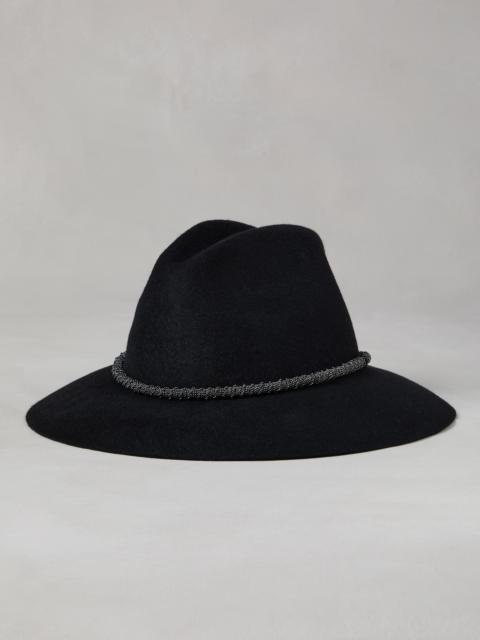 Brunello Cucinelli Felt fedora with precious braided band