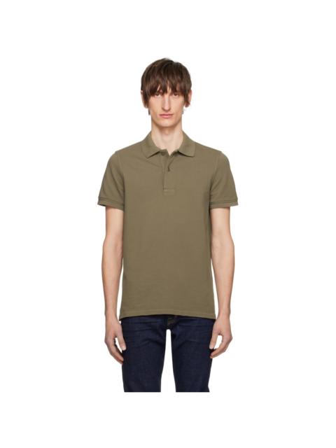 TOM FORD Brown Two-Button Polo