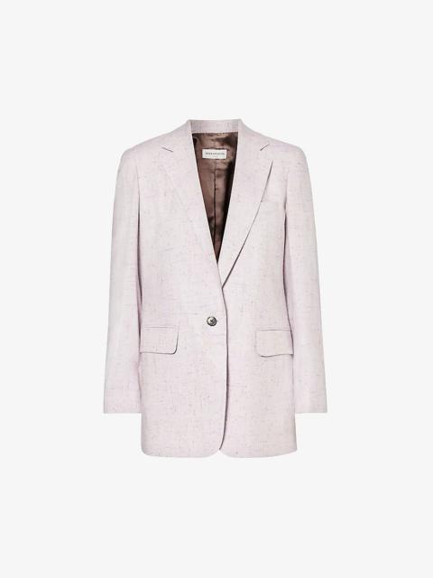 Dries Van Noten Single-breasted notched-lapel relaxed-fit silk-blend blazer