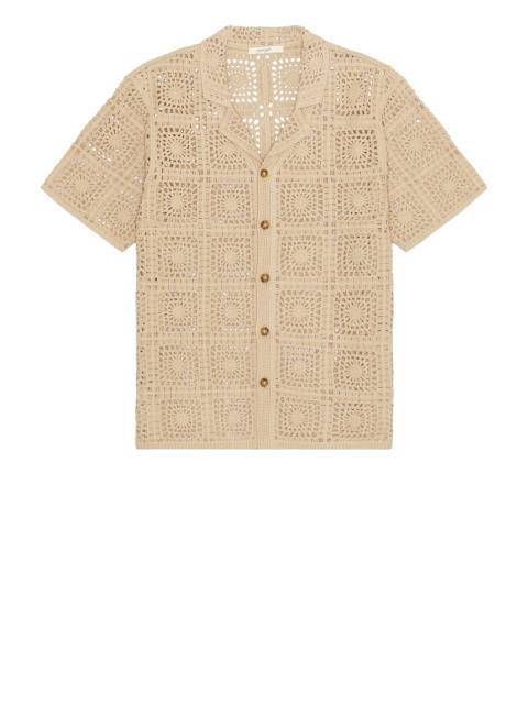 Marine Layer Callum Crochet Button Down Shirt