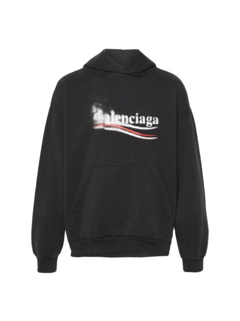 BALENCIAGA logo-print cotton hoodie