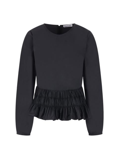 Molly Goddard Nina shirred peplum top