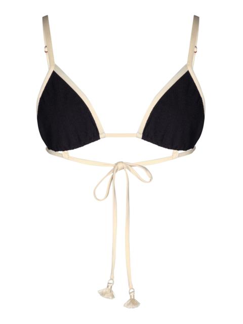 Johanna Ortiz Playa Del Rio Triangle Bikini Top black/white